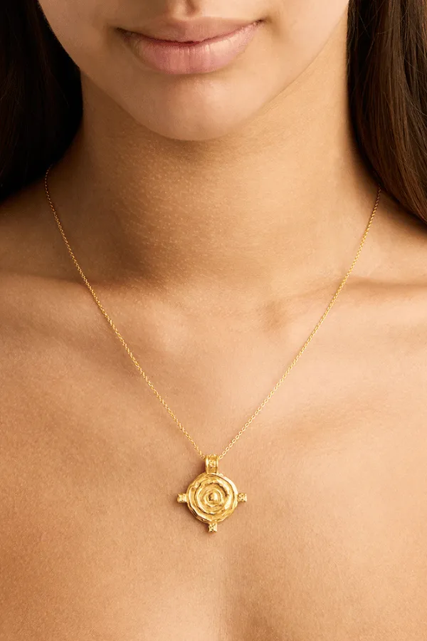 18k Gold Vermeil Shield Necklace