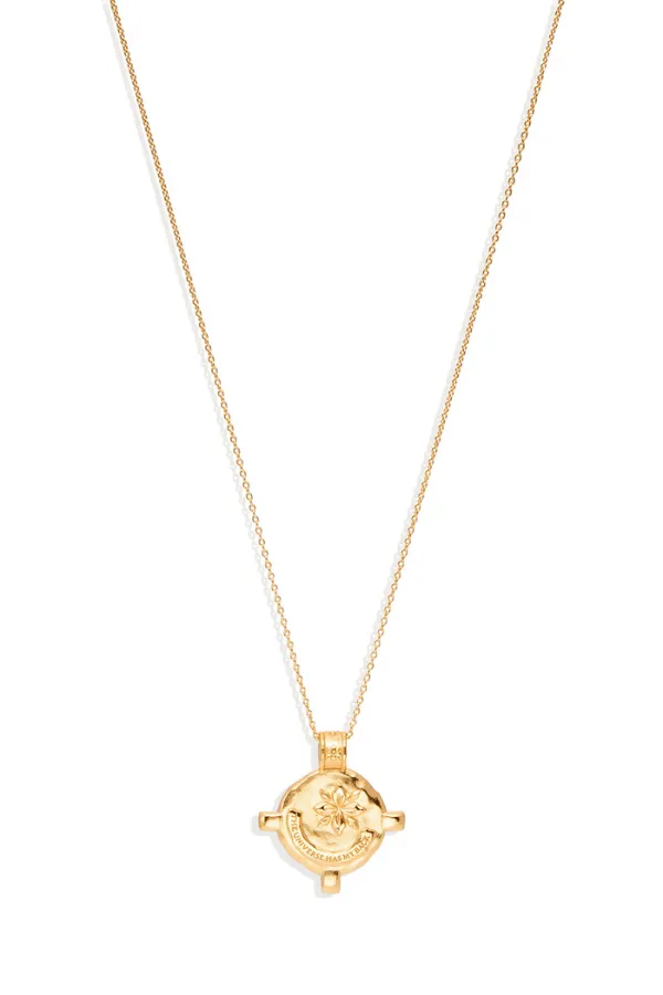 18k Gold Vermeil Shield Necklace