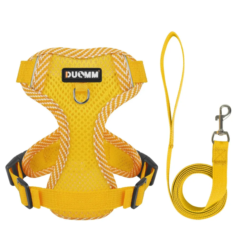 4-point Adjustment Dog Harness and Leash Set for Small Dogs Reflective Mesh Dog Harness Vest Puppy Cat Chest Strap Pet Supplies
