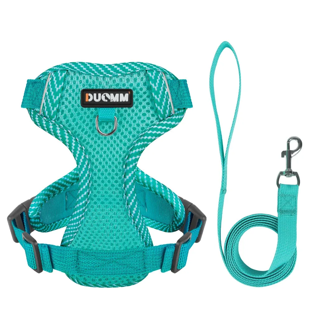 4-point Adjustment Dog Harness and Leash Set for Small Dogs Reflective Mesh Dog Harness Vest Puppy Cat Chest Strap Pet Supplies