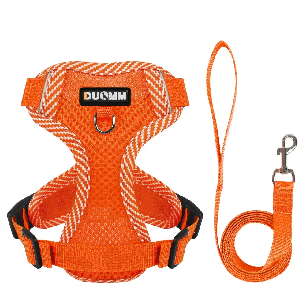 4-point Adjustment Dog Harness and Leash Set for Small Dogs Reflective Mesh Dog Harness Vest Puppy Cat Chest Strap Pet Supplies