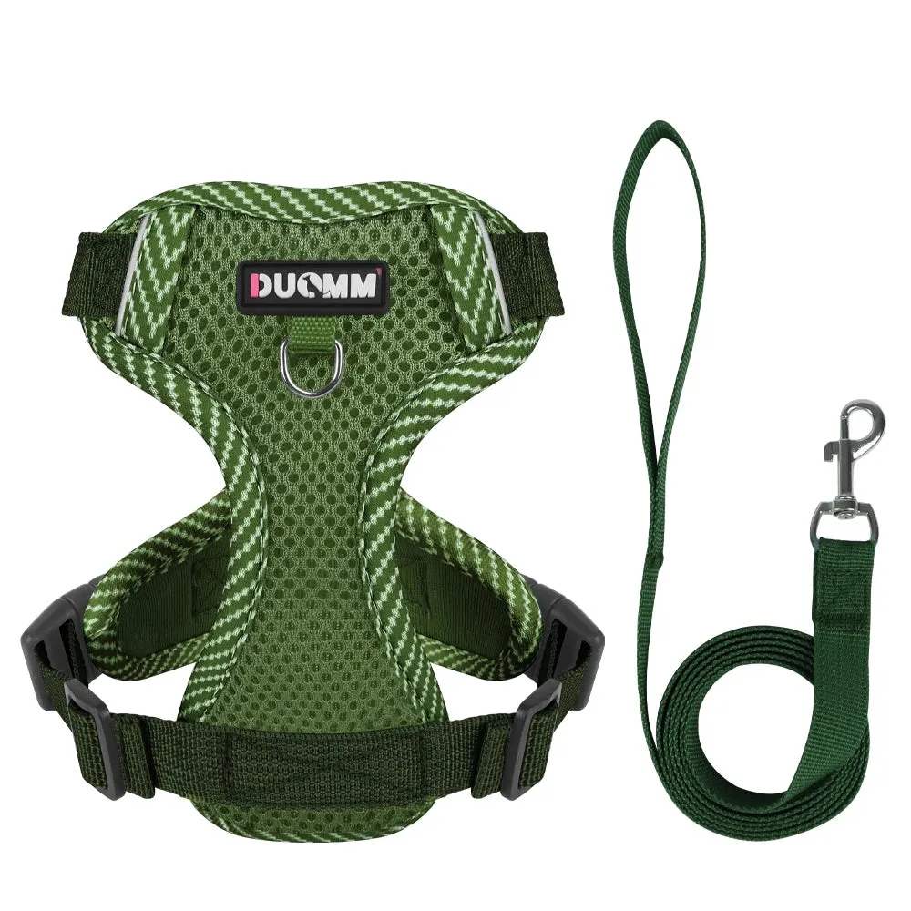 4-point Adjustment Dog Harness and Leash Set for Small Dogs Reflective Mesh Dog Harness Vest Puppy Cat Chest Strap Pet Supplies