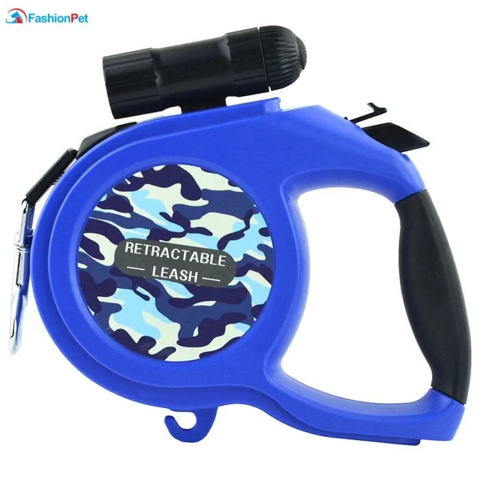 8M Retractable Dog Leash with Flashlight: Safe and Convenient Walks Anytime!