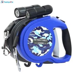 8M Retractable Dog Leash with Flashlight: Safe and Convenient Walks Anytime!