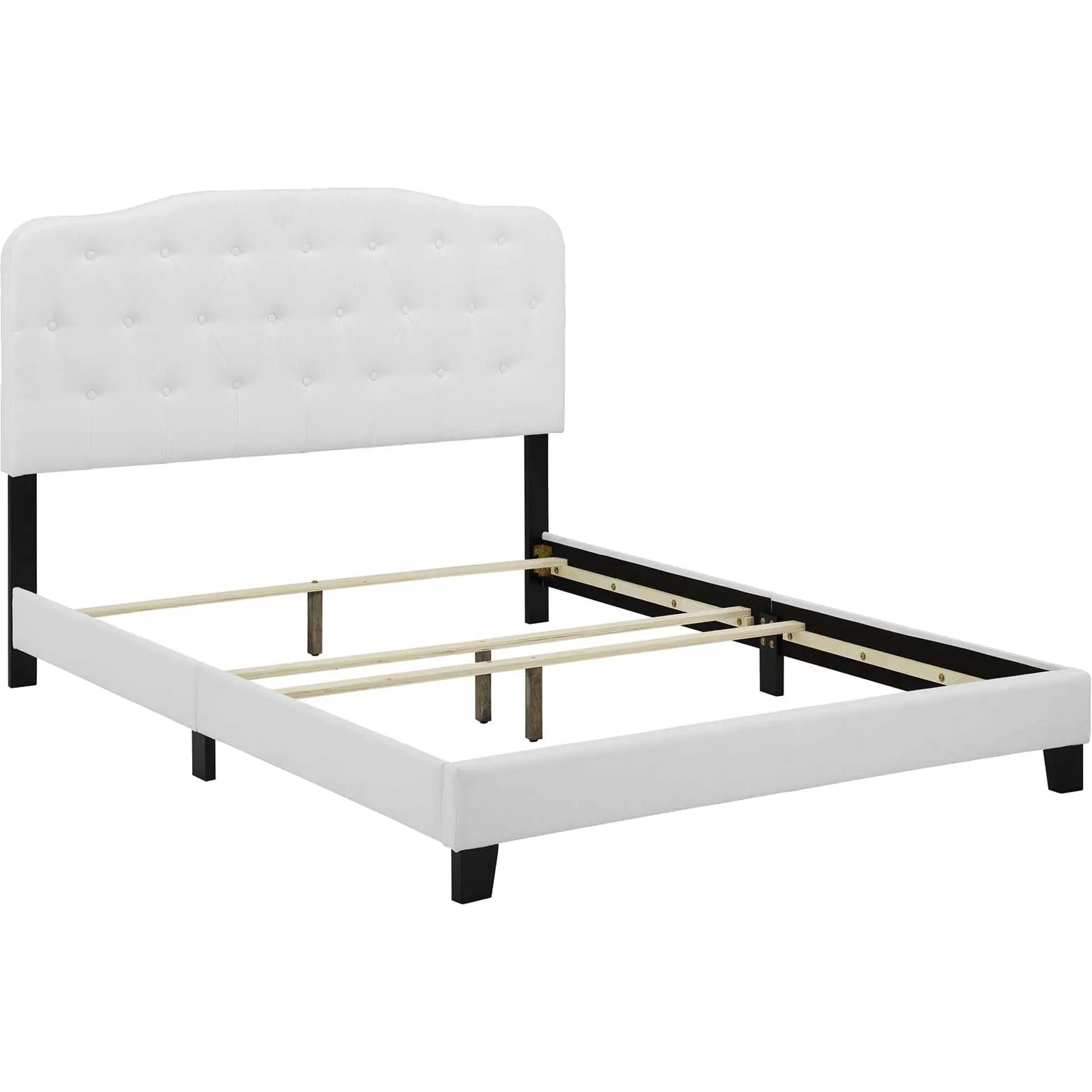 Amelie Upholstered Fabric Bed White