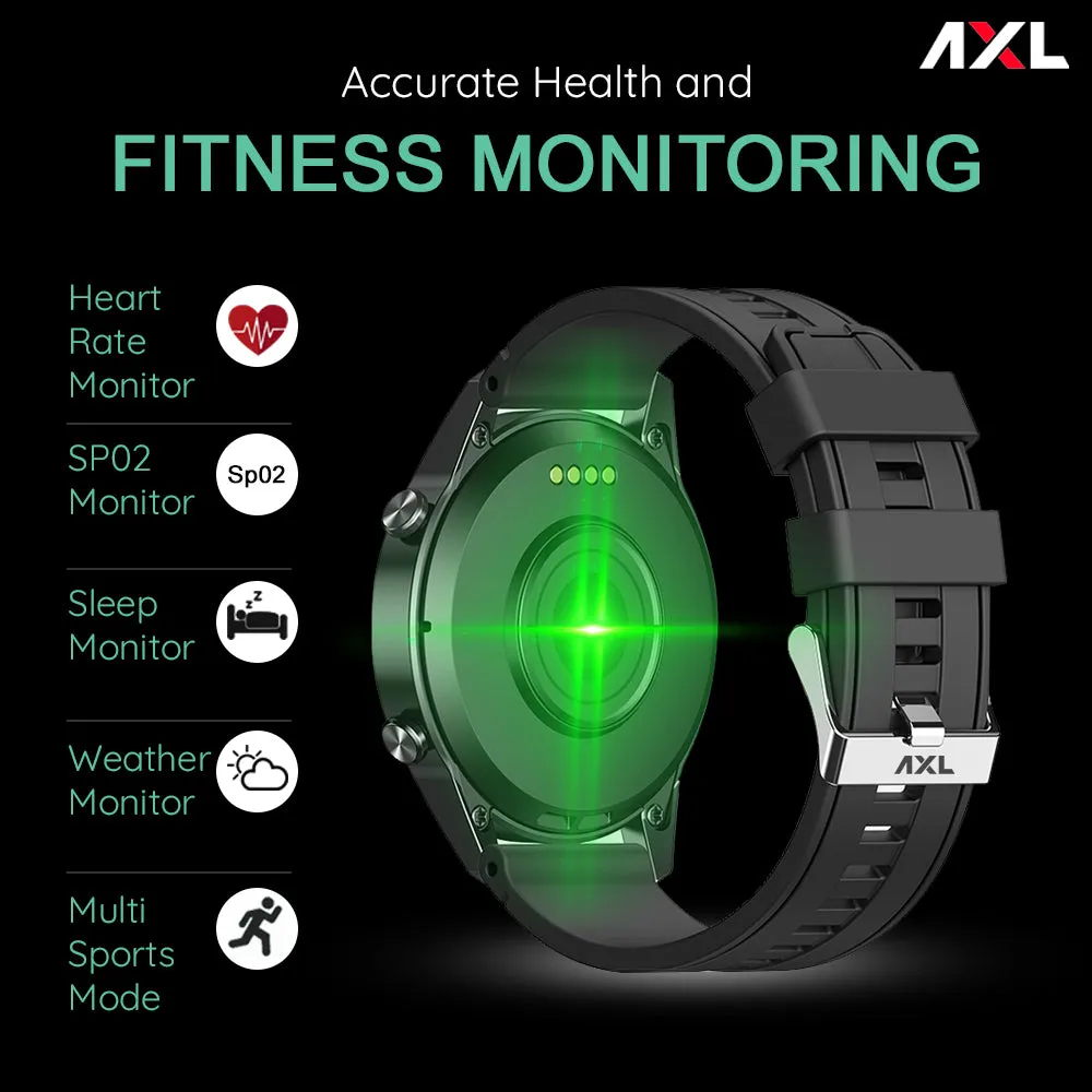 AXL X-Fit M57 Full Touch Smart Watch with BT V5.0, Calling, Multi Sports Modes with Complete Health Tracking, 10 Days of Extensive Battery, Black, Standard