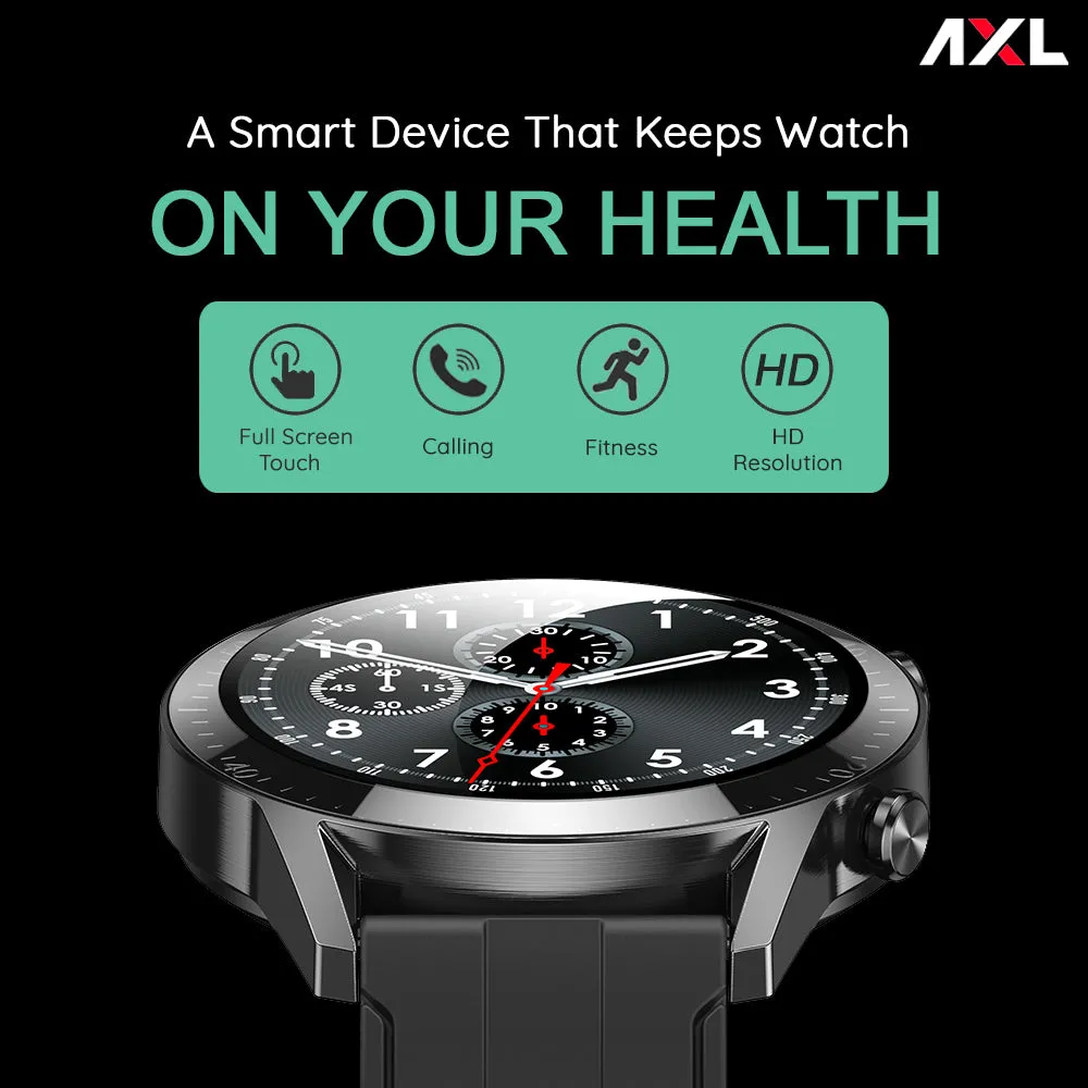 AXL X-Fit M57 Full Touch Smart Watch with BT V5.0, Calling, Multi Sports Modes with Complete Health Tracking, 10 Days of Extensive Battery, Black, Standard
