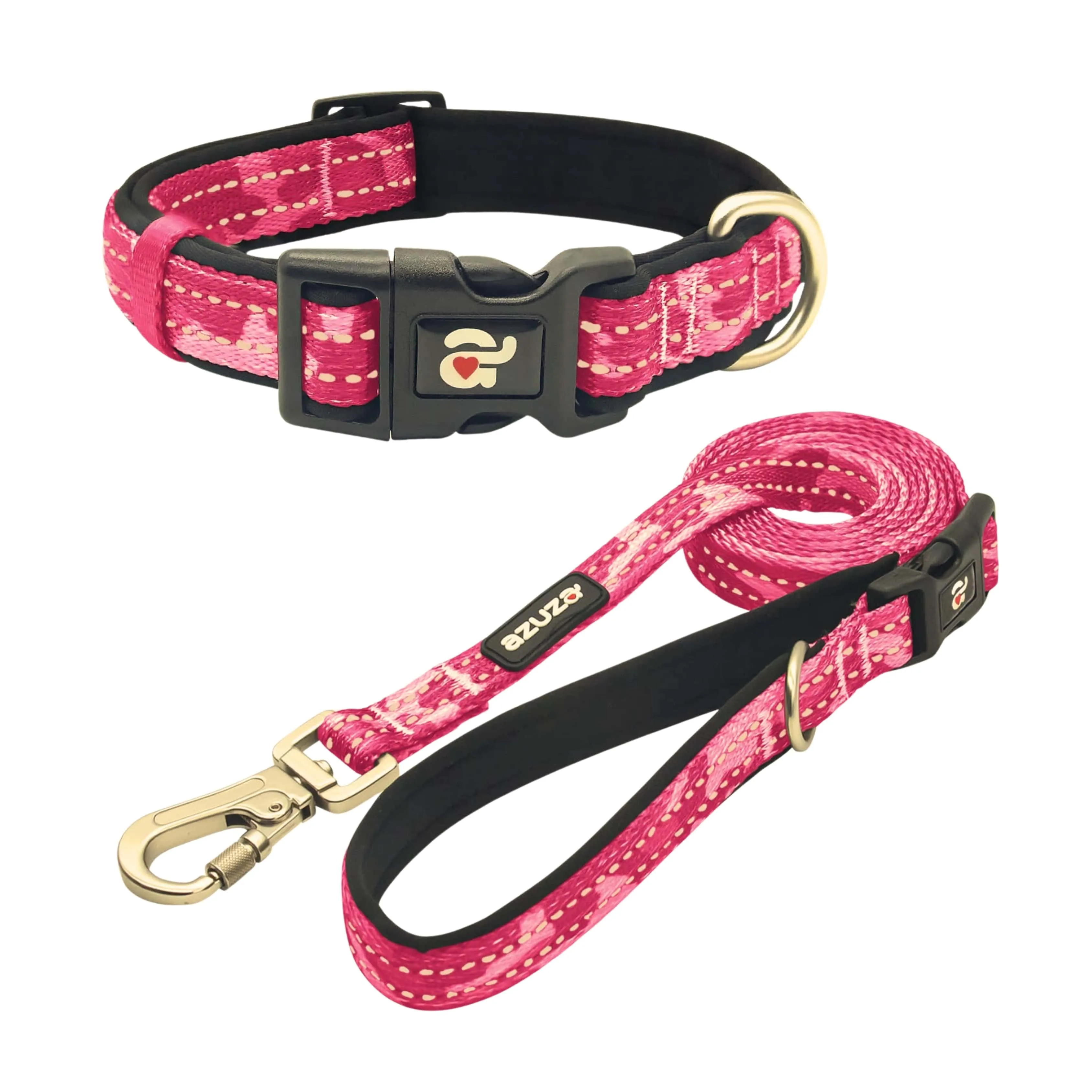 AZUZA - Reflective Dog Collar and Leash Set