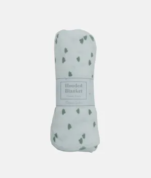 Baby Hooded Blanket - Green Cloud Print