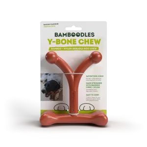 Bamboodles Medium Bacon Y Bone Chew
