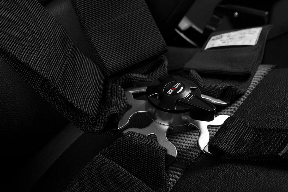 BRAUM Racing Harness (3" - 5 Point - SFi) Cam Lock in Black Gunmetal Purple Red White