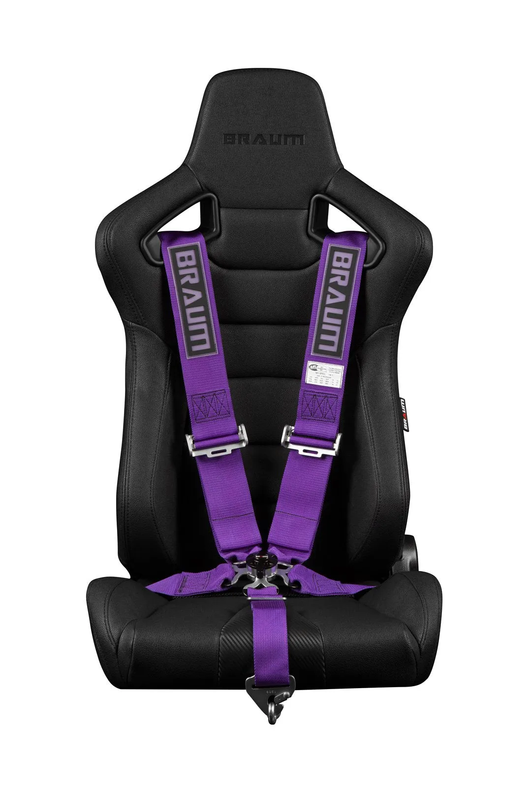 BRAUM Racing Harness (3" - 5 Point - SFi) Cam Lock in Black Gunmetal Purple Red White