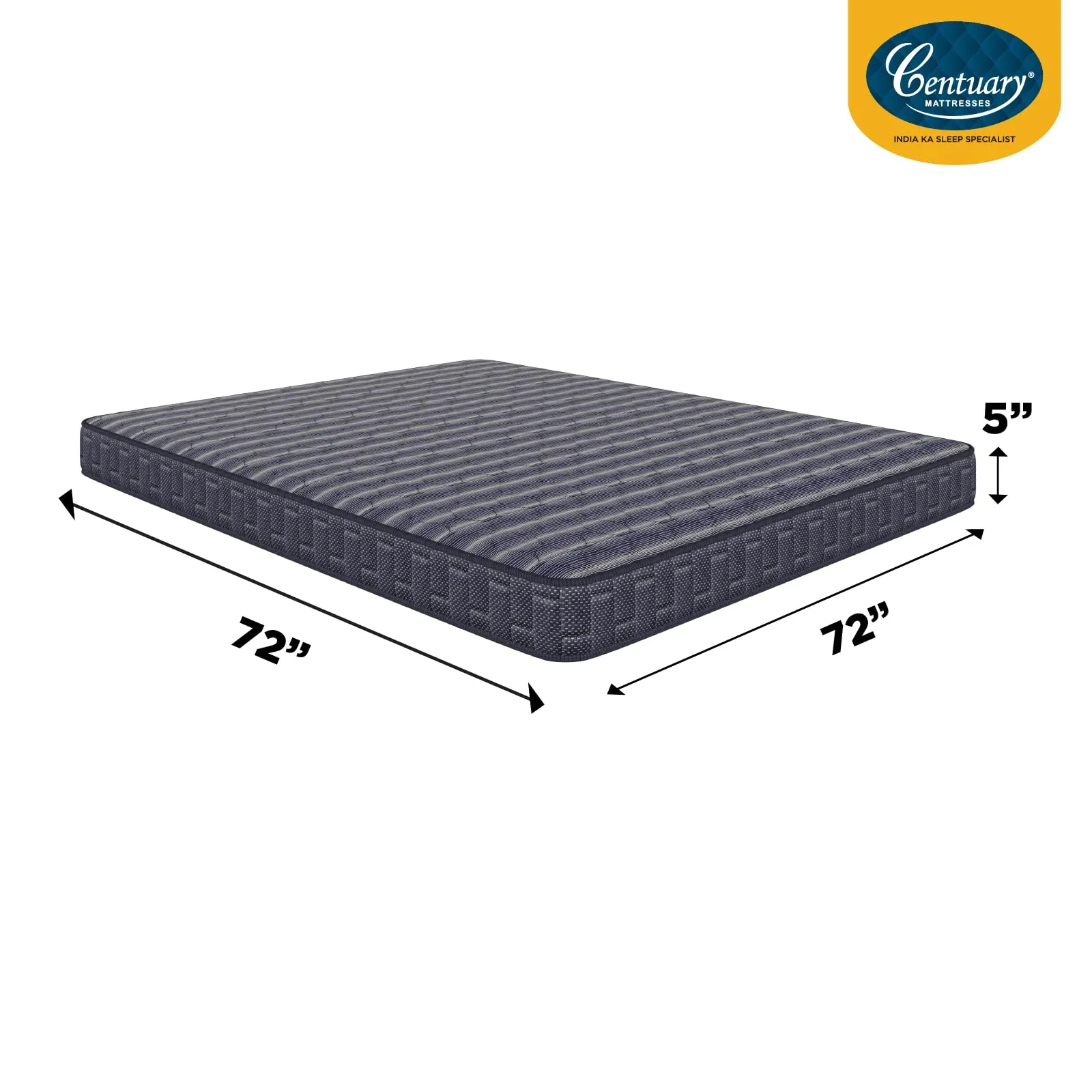 Centuary Mattresses Dr. Sleep  Orthopaedic Extra Firm Foam Mattress,5-Inch King Size Bed Mattress,Spine Support,Rubberised Coir Mattress (72x72x5)
