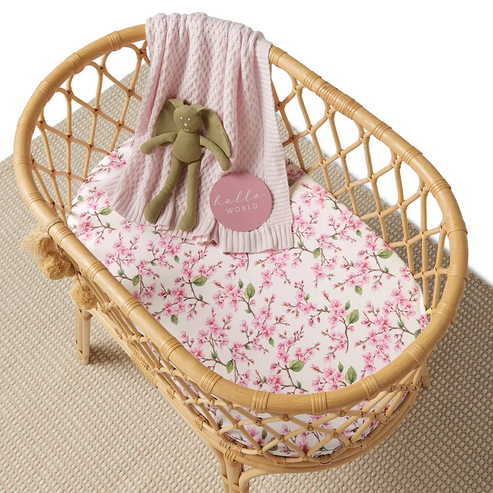 Cherry Blossom Organic Bassinet Sheet / Change Pad Cover