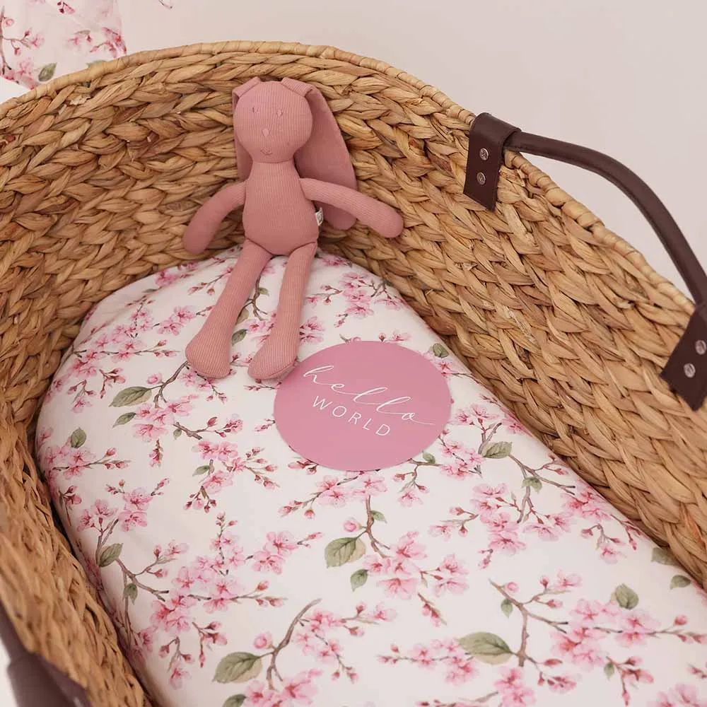 Cherry Blossom Organic Bassinet Sheet / Change Pad Cover