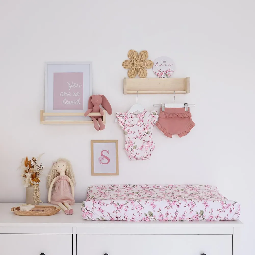 Cherry Blossom Organic Bassinet Sheet / Change Pad Cover