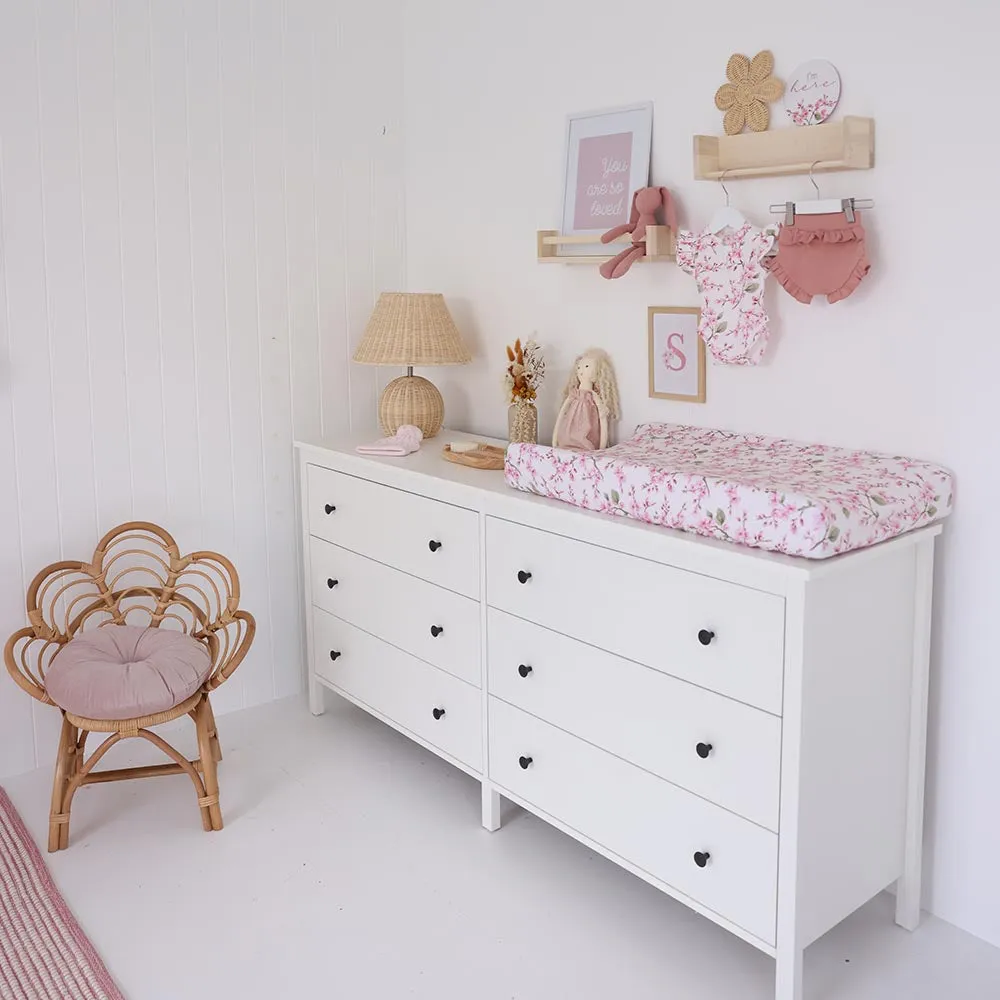 Cherry Blossom Organic Bassinet Sheet / Change Pad Cover