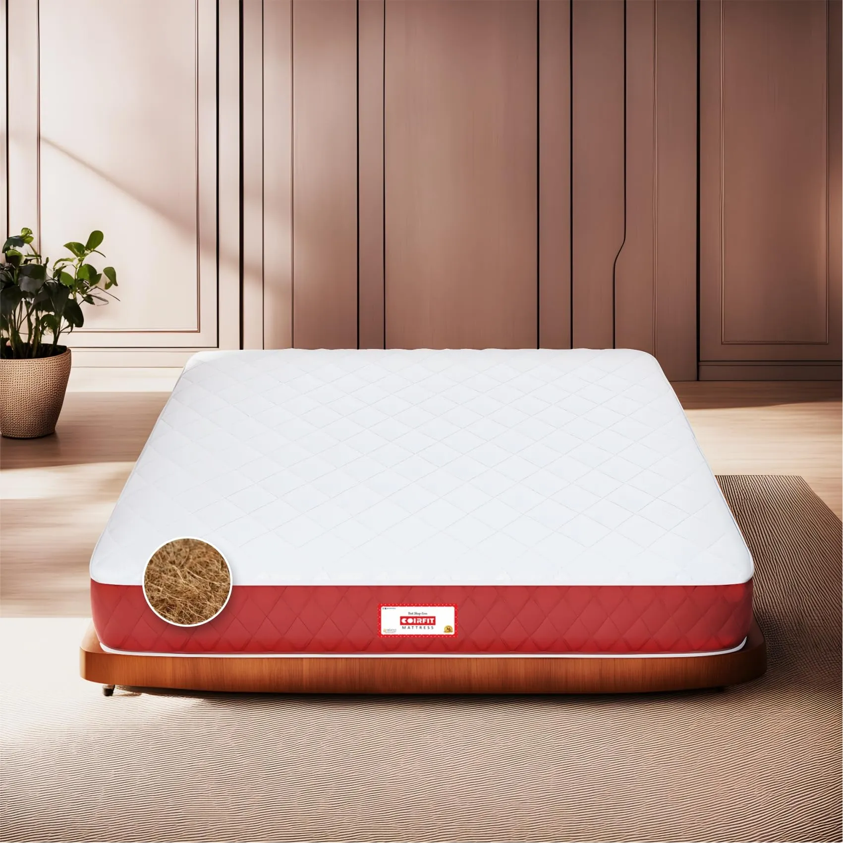 Coirfit Magic Orthopedic Dual Comfort 4.5 Inch Single Coir Mattress with Firm Support for Back Pain Relief, for Hot Sleepers, with 1 Year Warranty (LxB : 72x42)