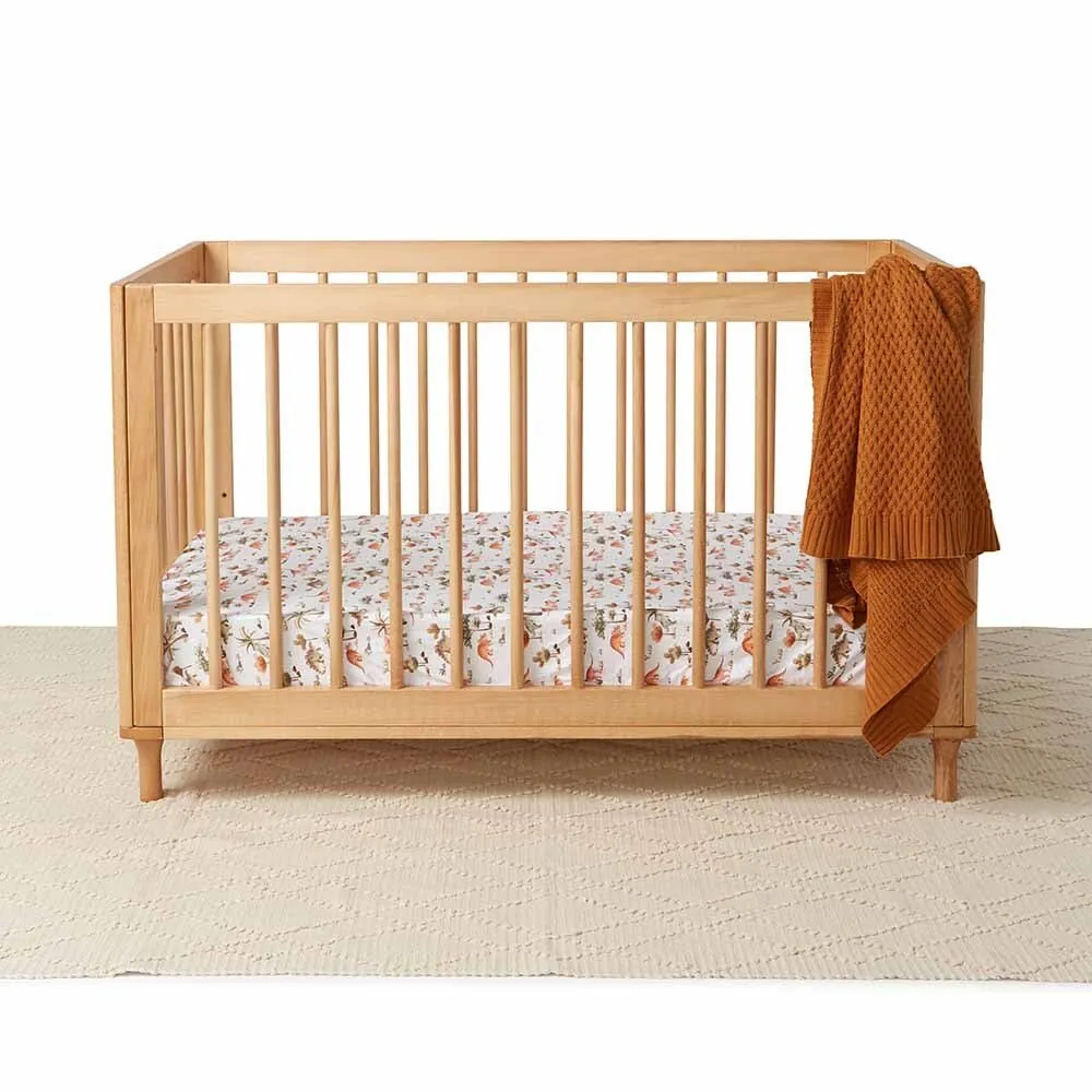 Dino Organic Fitted Cot Sheet
