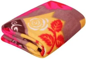 ELSTONE HOME Floral Single Bed Size Fleece Blanket- Pack of 1 (Woollen Blend, Multicolor)