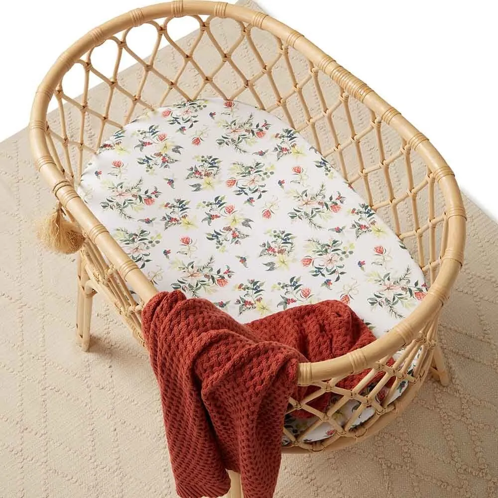 Festive Berry Organic Bassinet Sheet