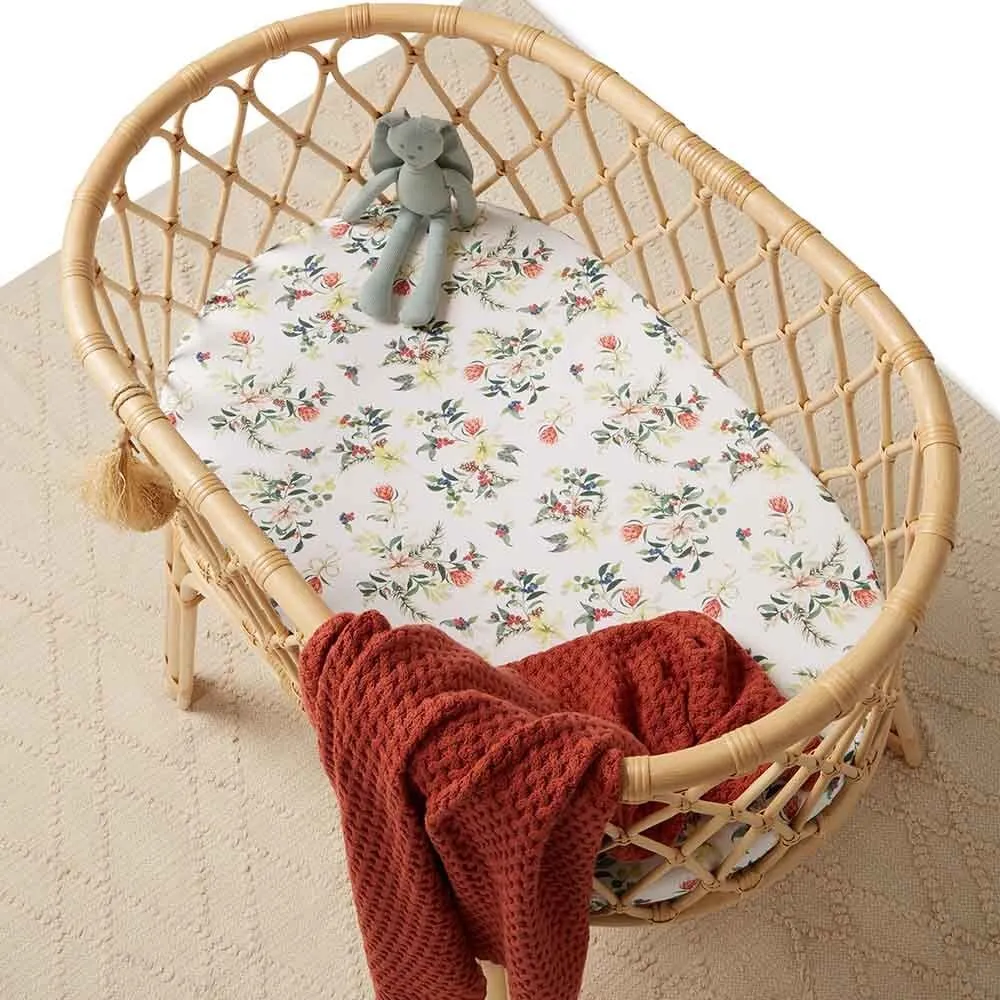 Festive Berry Organic Bassinet Sheet