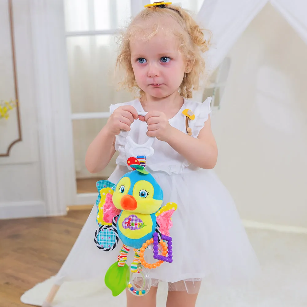 Little Angel Baby Plush Soft Rattle - Blue Bird