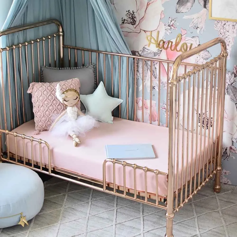 Lullaby Pink Organic Fitted Cot Sheet