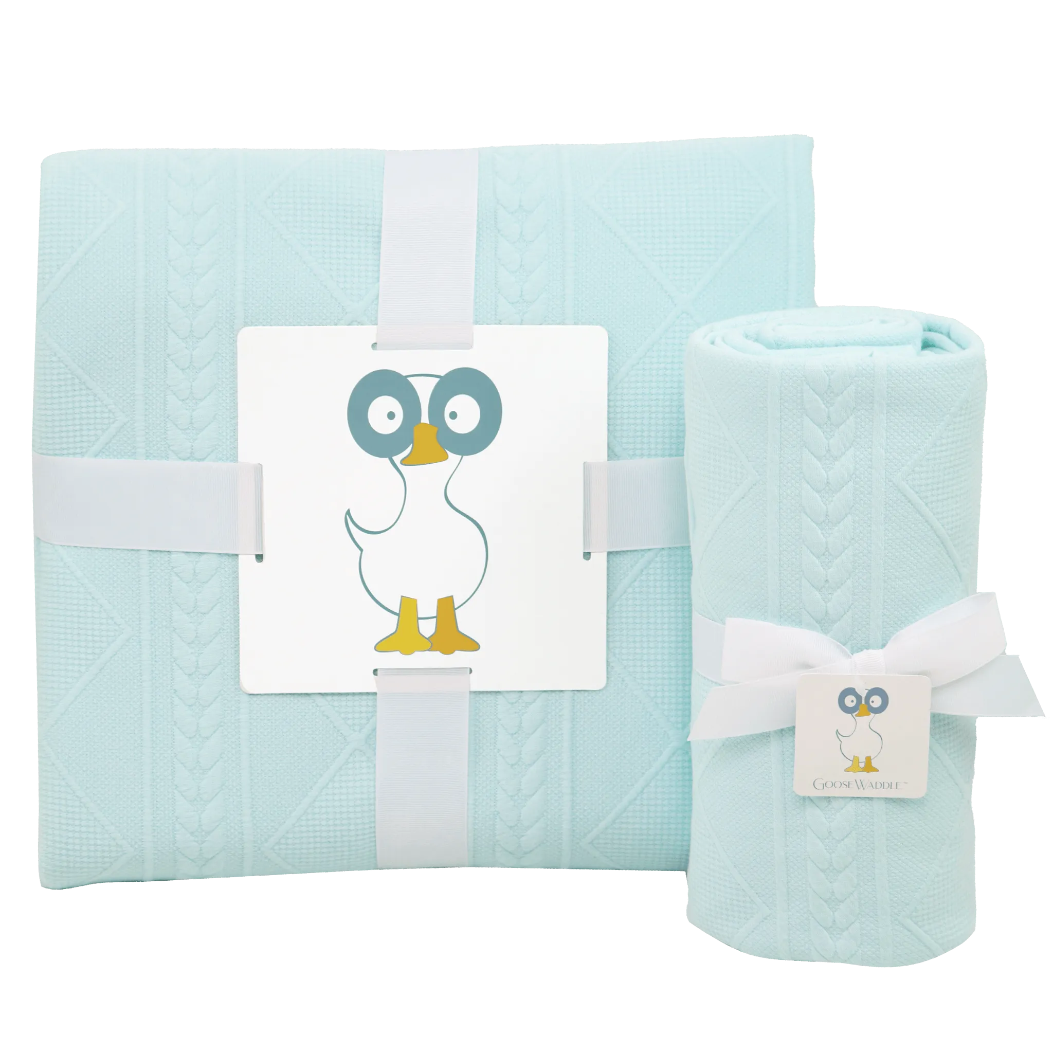 Mommy & Me Knit Blanket Set - Mint