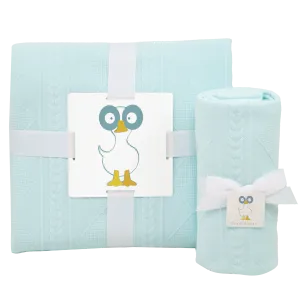 Mommy & Me Knit Blanket Set - Mint