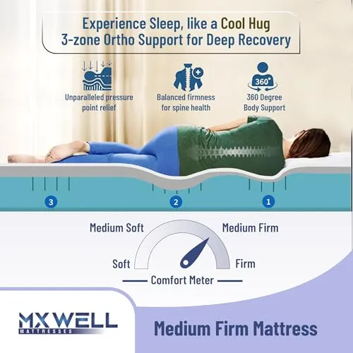MXWELL Orthopedic Memory Super 6 inch King Memory Foam Mattress (L x W: 84 inch x 70 inch)
