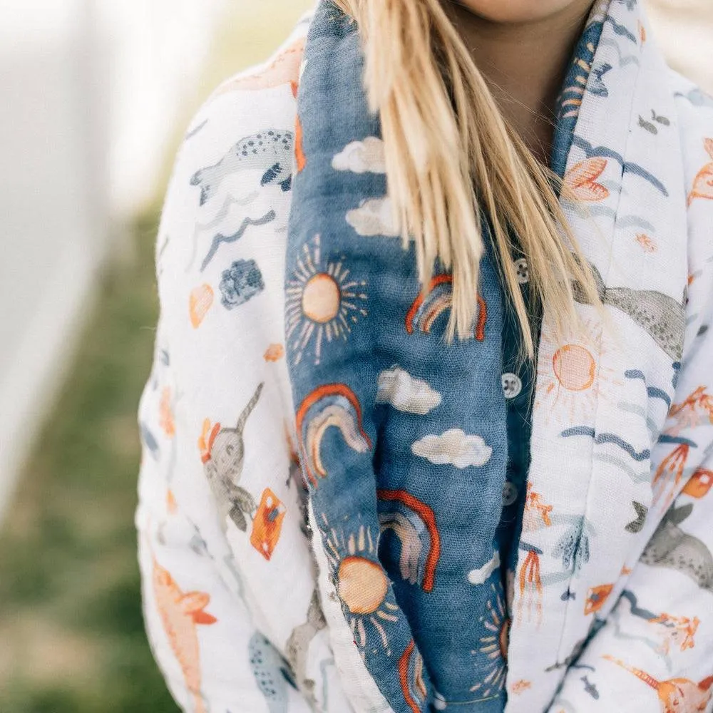 Narwhal   Hello Sunshine Classic Muslin Super Snuggle Blanket