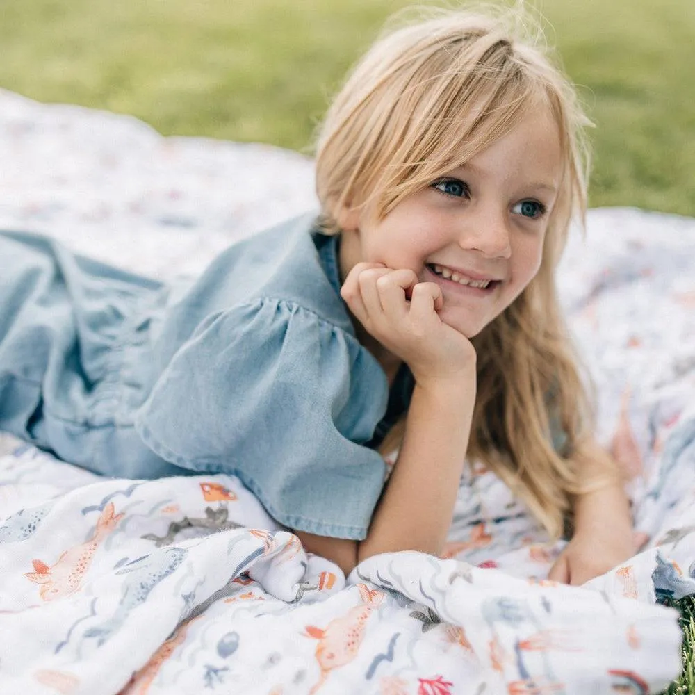 Narwhal   Hello Sunshine Classic Muslin Super Snuggle Blanket
