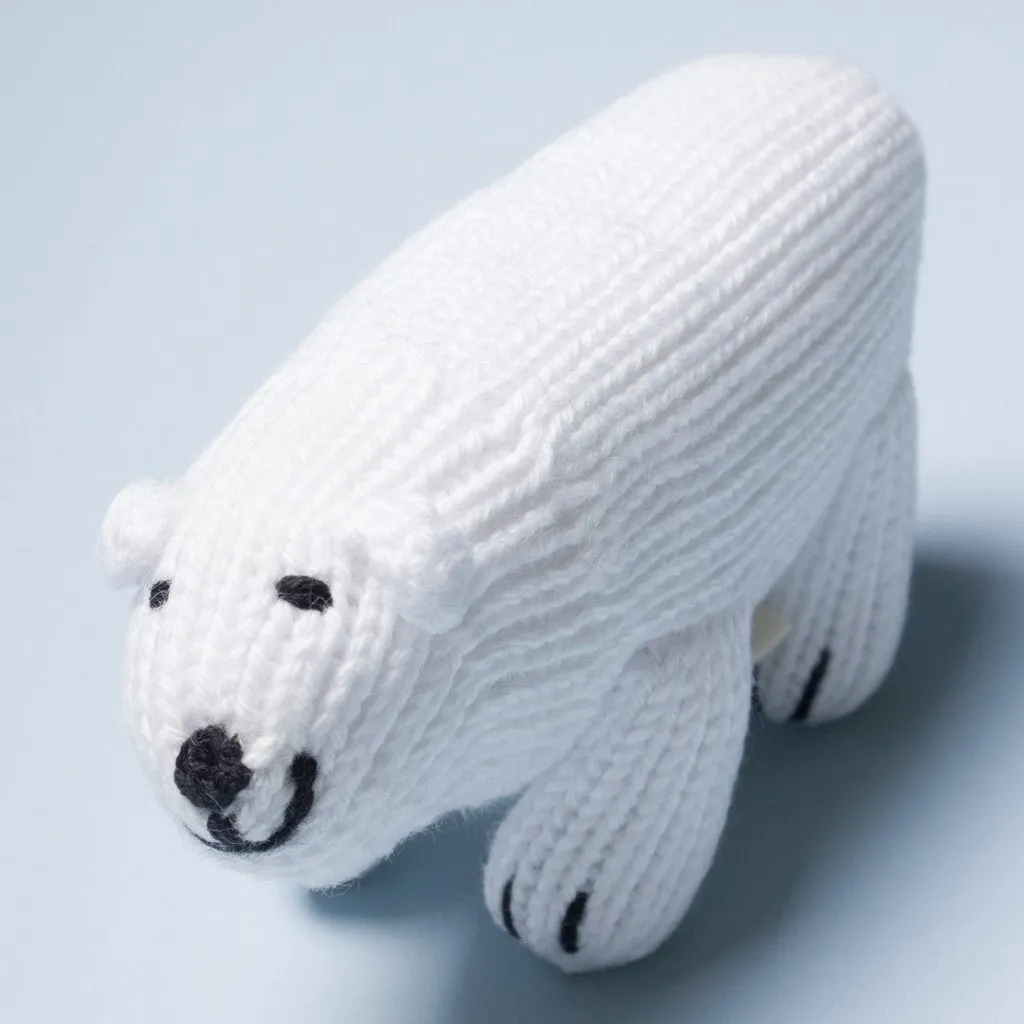 Organic Baby Toys - Newborn Rattles | Polar Bear
