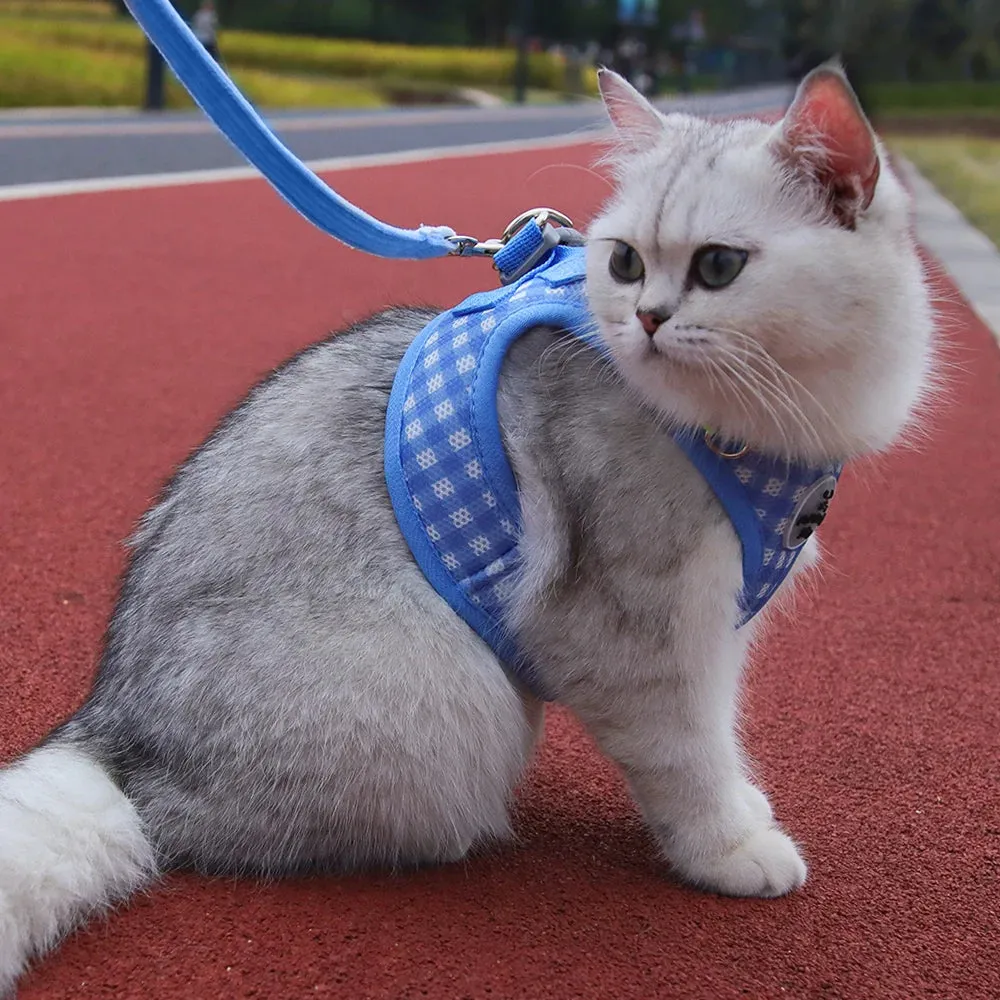 Pet Reflective Harness Leash Set Dog Breathable Chest Straps for Small Dogs Cats Harness Collar Puppy Walking Outdoor Supplies