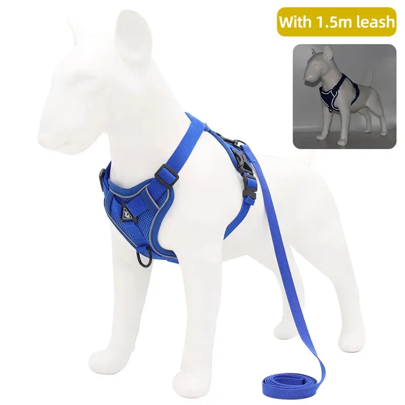 Reflective Pet Dog Harness and Leash Set for Small Dogs Chihuahua Yorkshire Fashion Breathable French Bulldog Puppy Harnesses
