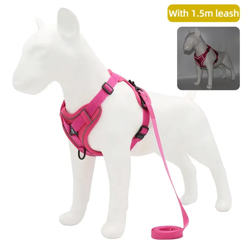Reflective Pet Dog Harness and Leash Set for Small Dogs Chihuahua Yorkshire Fashion Breathable French Bulldog Puppy Harnesses