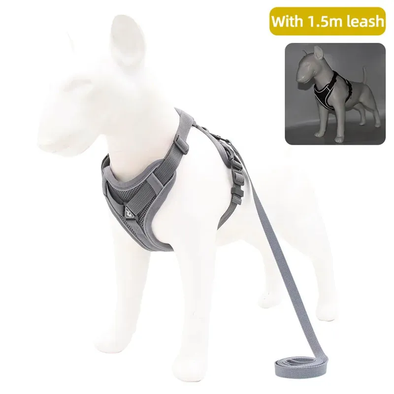Reflective Pet Dog Harness and Leash Set for Small Dogs Chihuahua Yorkshire Fashion Breathable French Bulldog Puppy Harnesses