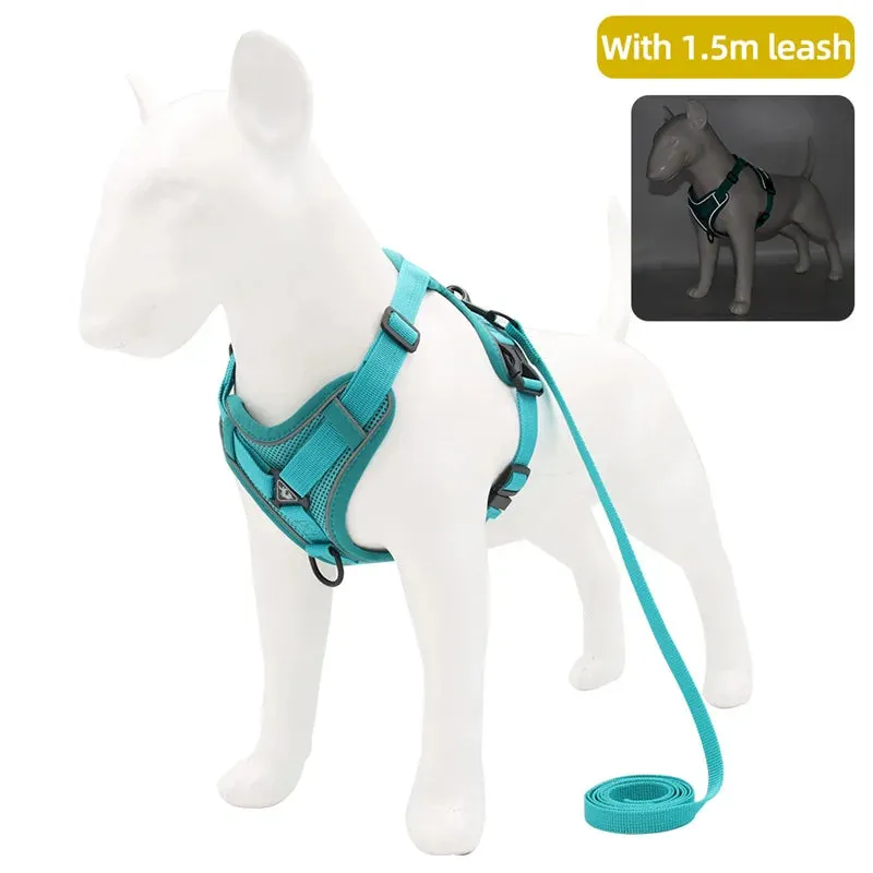 Reflective Pet Dog Harness and Leash Set for Small Dogs Chihuahua Yorkshire Fashion Breathable French Bulldog Puppy Harnesses