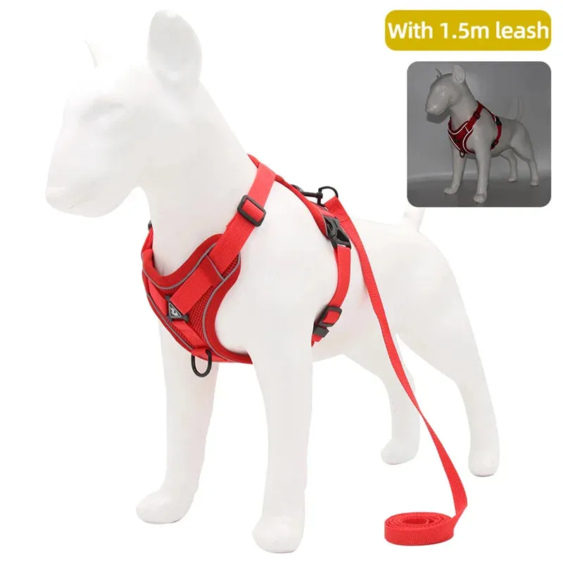 Reflective Pet Dog Harness and Leash Set for Small Dogs Chihuahua Yorkshire Fashion Breathable French Bulldog Puppy Harnesses