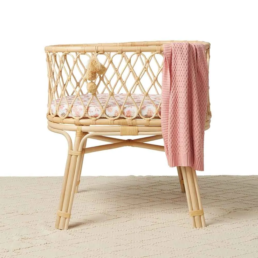 Rosette Organic Bassinet Sheet / Change Pad Cover