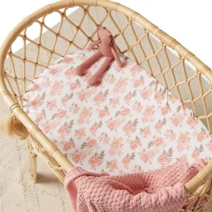 Rosette Organic Bassinet Sheet / Change Pad Cover