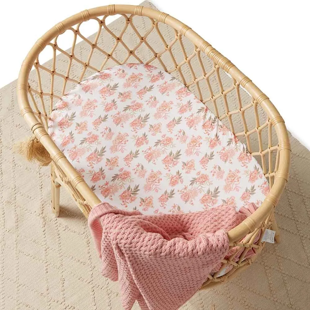 Rosette Organic Bassinet Sheet / Change Pad Cover
