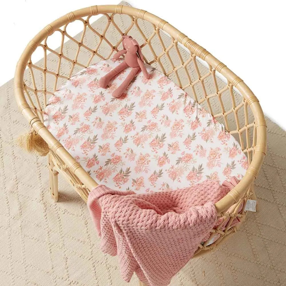 Rosette Organic Bassinet Sheet / Change Pad Cover