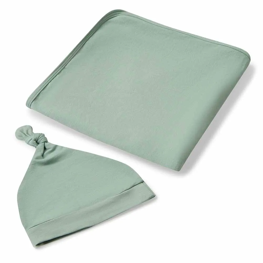 Sage Jersey Wrap Birth Announcement Set
