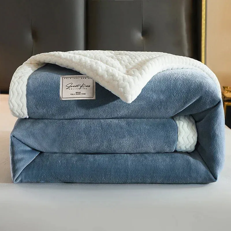SINOTAO  -  Autumn Winter Keep Warm Blankets for Beds Super Soft Comfortable Fleece Blanket Anti-Pilling Flocked Warmth Weighted Blanket