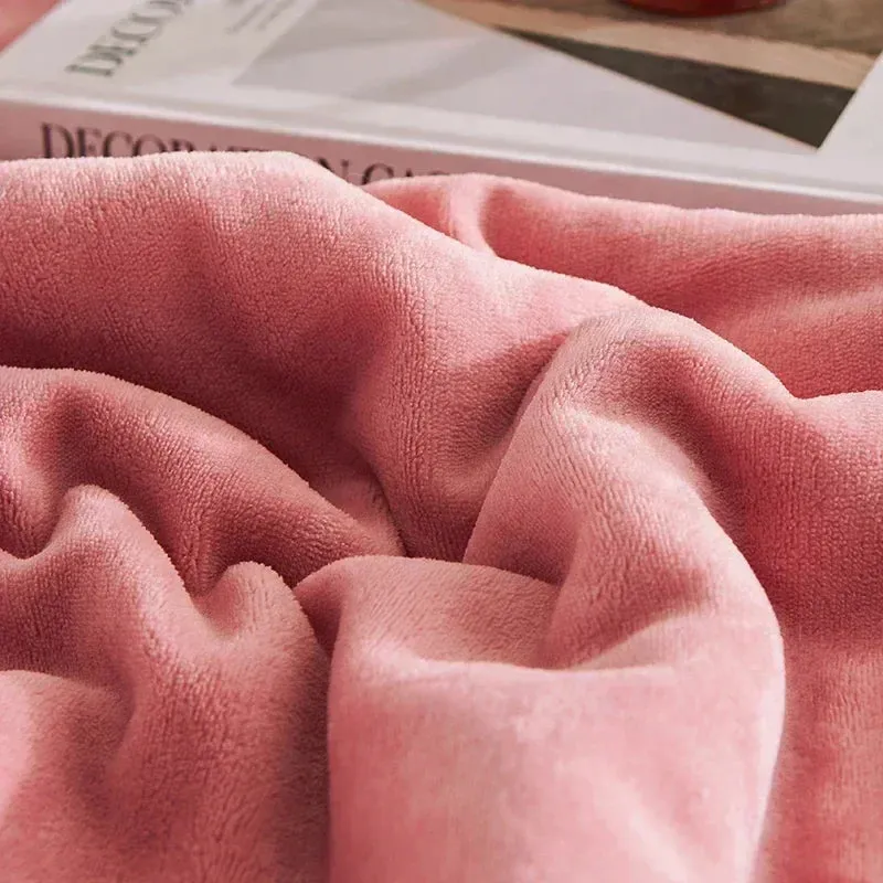 SINOTAO  -  Autumn Winter Keep Warm Blankets for Beds Super Soft Comfortable Fleece Blanket Anti-Pilling Flocked Warmth Weighted Blanket