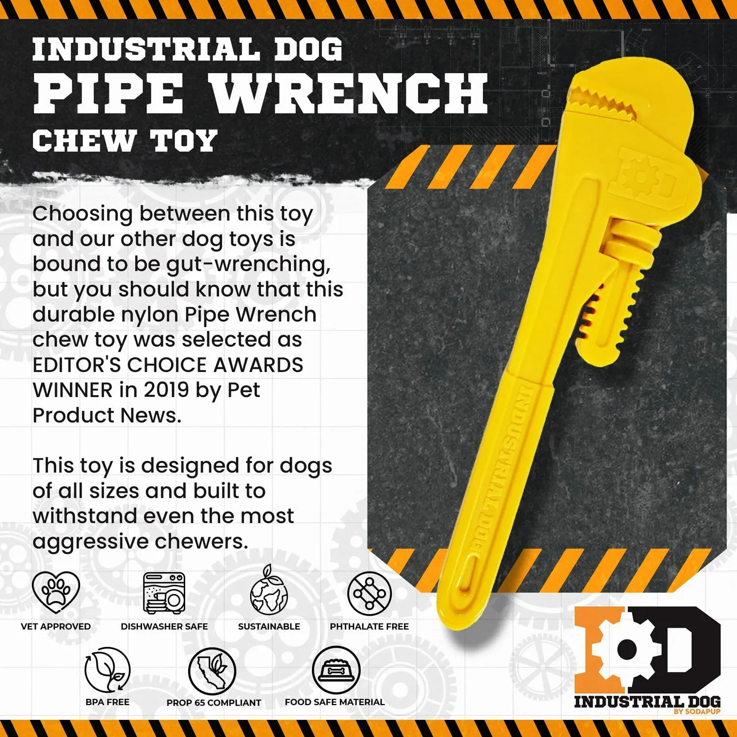 SodaPup ID Pipe Wrench Nylon Chew