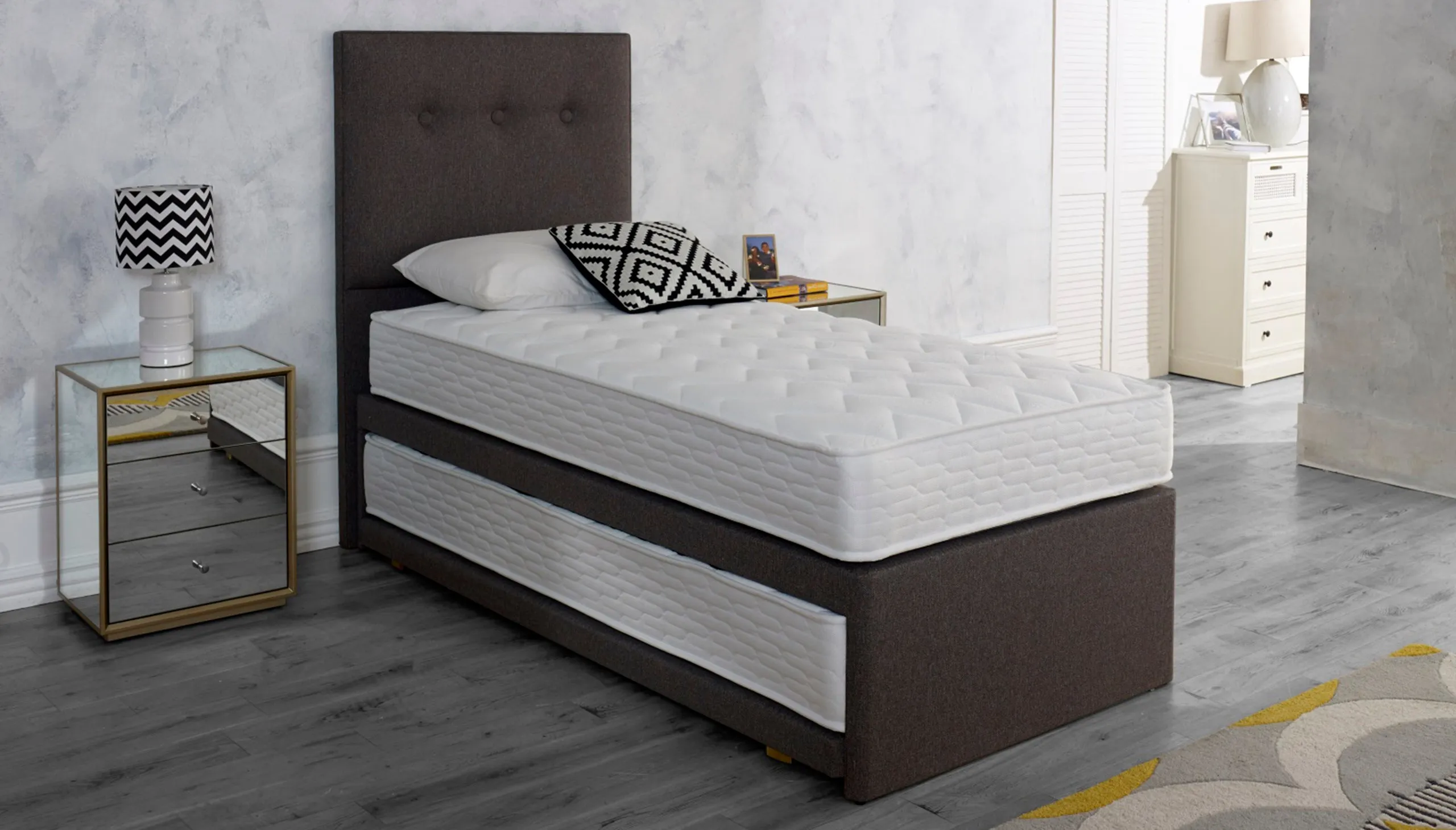 Tandem Guest Bed with Pocket Sprung   Open Coil Mattress