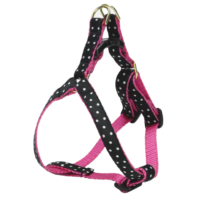 Teacup Harness | Black & White Dots
